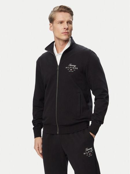 Tommy Hilfiger Bluza Script Stack MW0MW43219 Czarny Regular Fit. Czarne bluzy męskie Tommy Hilfiger, m, bez wzorów, z bawełny, bez kaptura. Za 489.99 zł.