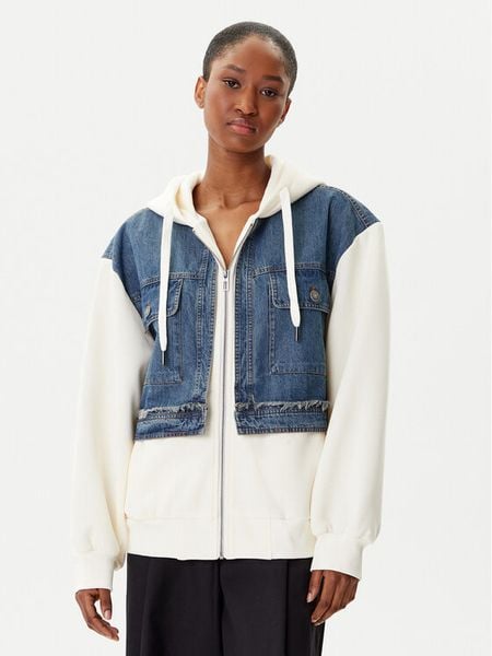 Desigual Bluza Trucker 25WWSK06 Écru Loose Fit. Bluzy damskie Desigual, m, bez wzorów, z syntetyku, bez kaptura. Za 449.99 zł.