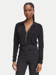 Elisabetta Franchi Body BK-03S-66E2-V440 Czarny Regular Fit. Czarne bluzki damskie Elisabetta Franchi, s, bez wzorów, z wiskozy, bez kołnierzyka, bez ramiączek. Za 1,879.00 zł.