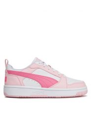 Puma Sneakersy Puma Rebound V6 Lo Jr 393833 08 Biały. Białe buty sportowe chłopięce Puma, bez wzorów, ze skóry, bez zapięcia. Za 299.99 zł.