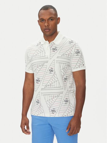 Tommy Hilfiger Polo Sailing MW0MW39309 Écru Regular Fit. Koszulki polo męskie Tommy Hilfiger, m, bez wzorów, z bawełny, bez ramiączek. Za 239.99 zł.