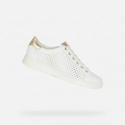 Tenisówki Geox Model D Jaysen B Kolor Biały. Białe obuwie sportowe damskie Geox, bez wzorów, z tkaniny, tenisowe. Za 444.99 zł.