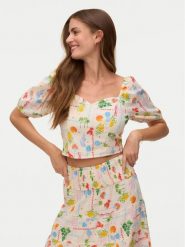 Vero Moda Bluzka Elena 10351014 Beżowy jasny Regular Fit. Brązowe bluzki damskie Vero Moda, l, bez wzorów, z bawełny, bez kołnierzyka, bez ramiączek. Za 179.99 zł.