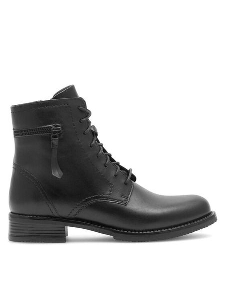 Lasocki Trzewiki WB-DAFFY-46 Czarny. Czarne botki damskie Lasocki, ze skóry, bez obcasa, na płaskiej podeszwie, bez zapięcia. Za 259.99 zł.