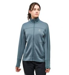 HAGLOFS Bluza damska Betula Jacket Women steel blue-S. Niebieskie bluzy damskie Haglöfs, m, bez wzorów, z dzianiny, bez kaptura, narciarskie. Za 326.44 zł.