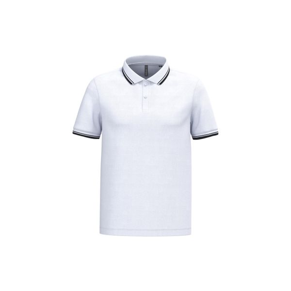 Polo z kontrastowymi wstawkami Kariban. Białe koszulki polo męskie KARIBAN, m, bez wzorów, bez ramiączek. Za 125.50 zł.