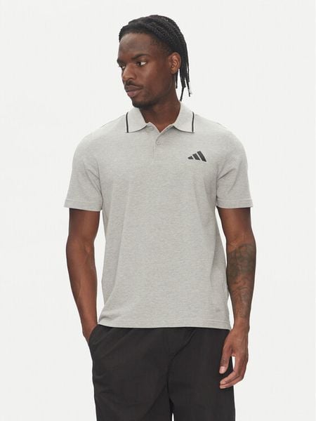 Adidas Polo Essentials Small Logo JE9022 Szary Regular Fit. Szare koszulki polo męskie Adidas, m, bez wzorów, z bawełny, bez ramiączek. Za 129.99 zł.