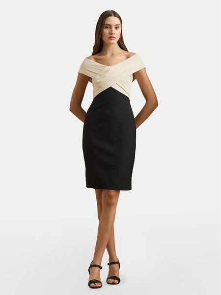 LAUREN RALPH LAUREN Sukienka koktajlowa 253963476001 Czarny Slim Fit. Czarne sukienki damskie Lauren Ralph Lauren, bez wzorów, z syntetyku, wizytowe, bez kołnierzyka, bez ramiączek. Za 849.99 zł.