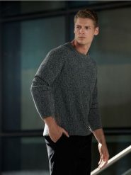 Sweter - szary. Szare swetry przez głowę męskie Sinsay, l, bez wzorów, bez kołnierzyka. Za 59.99 zł.