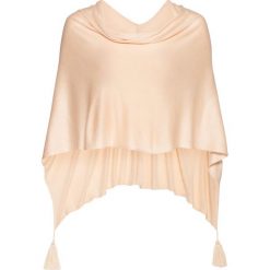 Poncho z dzianiny o gładkim splocie drobnych oczek bonprix beżowy. Żakiety damskie marki bonprix. Za 79.99 zł.
