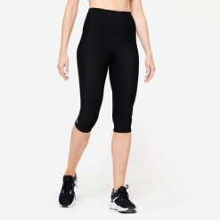 Second Life - Legginsy sportowe damskie Domyos krótkie - Stan Doskonały. Czarne legginsy damskie DOMYOS, l, bez wzorów, z materiału. Za 36.00 zł.