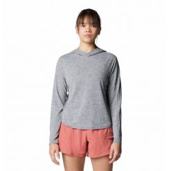 Bluza damska z kapturem Mountain Hardwear Sunblocker™. Szare bluzy damskie Mountain Hardwear, bez wzorów, z kapturem. Za 282.75 zł.