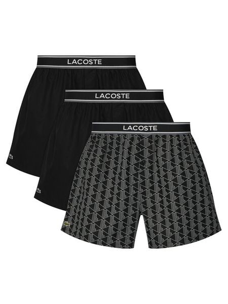 Lacoste Komplet bokserek 7H4972 Czarny. Czarne bokserki męskie Lacoste, m, bez wzorów, z bawełny. Za 212.99 zł.