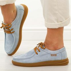 Niebieskie skórzane mokasyny damskie Vinceza 95391. Niebieskie mokasyny damskie VINCEZA, z jeansu, biznesowe. W wyprzedaży za 215.10 zł.