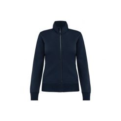 Damska kurtka ze szczotkowanego polaru Kariban. Niebieskie kurtki damskie KARIBAN, bez wzorów, z polaru, bez kaptura. Za 198.00 zł.