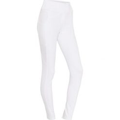 Dziewczęce legginsy jeździeckie z pełną przyczepnością Equipage Kalea. Białe legginsy dla dziewczynek EQUIPAGE, bez wzorów. Za 339.50 zł.