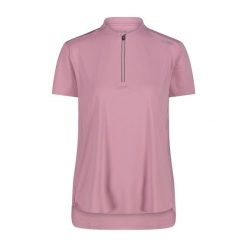 Damska koszulka z zamkiem błyskawicznym CMP. Czerwone koszulki sportowe damskie CMP, bez wzorów, bez kołnierzyka, bez ramiączek, rowerowe. Za 209.00 zł.