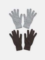 Rękawiczki 2 pack - beżowy. Brązowe rękawiczki męskie Sinsay, bez wzorów. Za 12.99 zł.