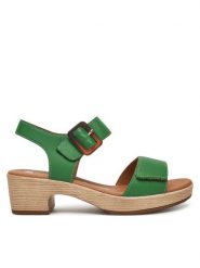 Remonte Sandały D0N52-54 Zielony. Zielone sandały damskie Remonte, bez wzorów, ze skóry, bez obcasa, na słupku, bez zapięcia. Za 295.99 zł.
