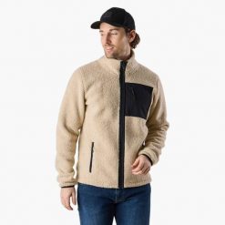 Bluza polarowa rozpinana Turystyka Męska Swedemount Lofoten Pile Jacket. Brązowe bluzy męskie SWEDEMOUNT, na zimę, m, bez wzorów, z polaru, bez kaptura. Za 399.99 zł.