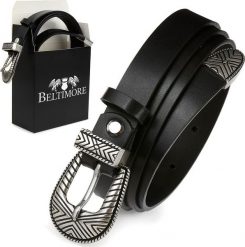 Beltimore Skórzany pasek damski podkowa kowbojski BELTIMORE D62. Paski damskie Beltimore, bez wzorów. Za 60.49 zł.