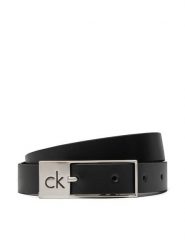 Calvin Klein Pasek Damski Ck Cut Square Buckle 2.0 K60K613155 Czarny. Czarne paski damskie Calvin Klein, bez wzorów, ze skóry. Za 119.99 zł.