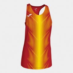 Damski tank top Joma Olympie. Czerwone koszulki sportowe damskie Joma, bez wzorów, bez kołnierzyka, bez ramiączek, do biegania. W wyprzedaży za 117.15 zł.