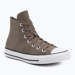 Trampki Converse Chuck Taylor All Star Faux Leather Hi. Brązowe trampki i tenisówki damskie Converse, bez wzorów, retro, bez zapięcia. Za 259.99 zł.