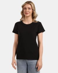 Damska bawełniana koszulka Kilpi PROMO-W. Czarne t-shirty damskie Kilpi, bez wzorów, z bawełny, bez kołnierzyka. Za 112.21 zł.