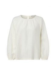 Opus Letnia bluzka - Fibiza Kobiety biały, 40. Białe bluzki damskie Opus, bez wzorów, bez kołnierzyka, bez ramiączek. Za 229.95 zł.