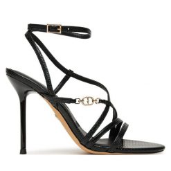 Sandały Aldo. Czarne sandały damskie Aldo, bez wzorów, bez obcasa, na szpilce, bez zapięcia. Za 319.99 zł.