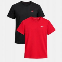 T-SHIRT MĘSKI 4F KOSZULKA ZESTAW KOMPLET 2 SZTUKI TTSHM3341. Koszulki sportowe męskie 4f, m, bez wzorów, z bawełny, bez kołnierzyka, bez ramiączek, na fitness i siłownię. Za 86.00 zł.