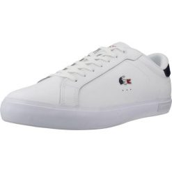 Tenisówki Lacoste Model Powercourt Kolor Biały. Białe trampki męskie Lacoste, bez wzorów, z gumy, eleganckie, bez zapięcia. Za 429.00 zł.