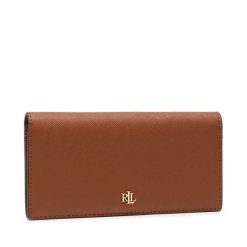 Portfel LAUREN RALPH LAUREN. Brązowe portfele damskie Lauren Ralph Lauren, bez wzorów. Za 599.99 zł.