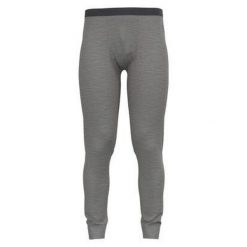 Legginsy męskie Odlo BL BOTTOM long MERINO. Szare legginsy sportowe męskie Odlo, l, bez wzorów, na fitness i siłownię. Za 434.80 zł.