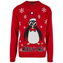 Bluza Urban Classics Christmas. Czerwone bluzy męskie Urban Classics, na zimę, m, bez wzorów, bez kaptura. Za 259.00 zł.