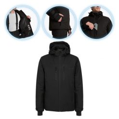 Kurtka narciarska męska KADVA Edge X Jacket. Czarne kurtki męskie KADVA, na zimę, m, bez wzorów, wakacyjne, bez kaptura. Za 249.99 zł.