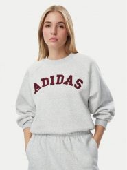 Adidas Bluza Adidas Damskie 3-Stripes Crew KU0328 Szary Loose Fit. Szare bluzy damskie Adidas, l, bez wzorów, z syntetyku, bez kaptura. Za 259.99 zł.