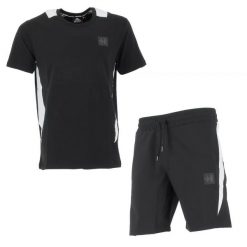 Zestaw Szorty + T-shirt Helvetica 40 LACAGE. Białe szorty męskie HELVETICA, s, bez wzorów, z bawełny, eleganckie, bez kołnierzyka. Za 369.55 zł.