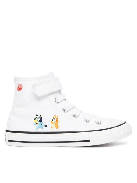Converse Trampki Converse x Bluey Chuck Taylor All Star Easy On A16715C Biały. Białe trampki i tenisówki dziewczęce Converse, bez wzorów, z materiału, bez zapięcia. Za 189.99 zł.