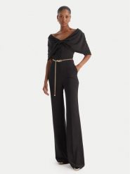 Babylon Kombinezon E00067 Czarny Regular Fit. Czarne sukienki damskie Babylon, bez wzorów, z syntetyku, bez kołnierzyka, bez ramiączek. Za 1,559.00 zł.