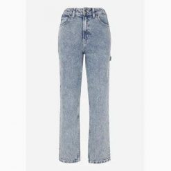 Spodnie DIckies Ellendale Denim Niebieskie. Niebieskie spodnie materiałowe damskie Dickies, bez wzorów, z denimu. Za 338.36 zł.