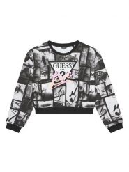 Guess Bluza J5YQ03 KA6R4 Czarny Oversize. Czarne bluzy dla dziewczynek Guess, z aplikacjami, z bawełny, bez ramiączek, bez kaptura. Za 129.99 zł.