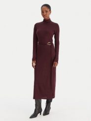 Vero Moda Sukienka dzianinowa Louisa 10336207 Bordowy Loose Fit. Czerwone sukienki damskie Vero Moda, s, bez wzorów, z dzianiny, bez kołnierzyka, bez ramiączek. Za 179.99 zł.