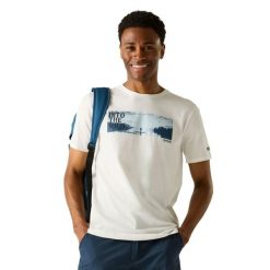 Męska Koszulka Cline IX Outdoor Wild T-shirt. Białe t-shirty męskie Regatta, m, bez wzorów, z bawełny, bez kołnierzyka. Za 68.99 zł.