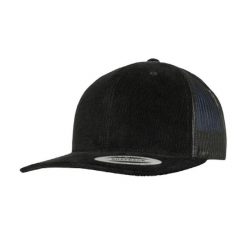 Retro Sztruksowa Czapka Z Daszkiem. Czarne czapki i kapelusze damskie FLEXFIT, bez wzorów, ze sztruksu, retro. Za 67.99 zł.