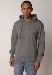 Ciemnoszara Bluza z Kapturem i Kieszenią Typu Kangur Aqialei. Szare bluzy męskie Born2be, l, bez wzorów, z dresówki, z kapturem. Za 99.99 zł.