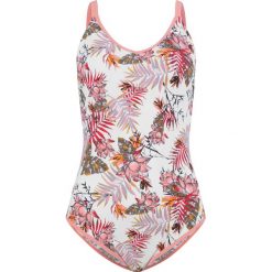 Kostium kąpielowy shape bonprix biały z nadrukiem. Białe kostiumy jednoczęściowe damskie bonprix, z nadrukiem. Za 124.99 zł.