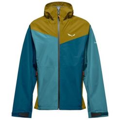 SALEWA Kurtka męska PUEZ AQUA 4 PTX 2.5L M JACKET olive oil/multi-M. Zielone kurtki męskie Salewa, l, bez wzorów, z materiału, bez kaptura. Za 499.70 zł.