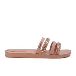 Klapki damskie Ipanema 83707 CHIC SLIDE FEM. Brązowe klapki damskie Ipanema, bez wzorów, z materiału, eleganckie, bez obcasa. Za 69.00 zł.